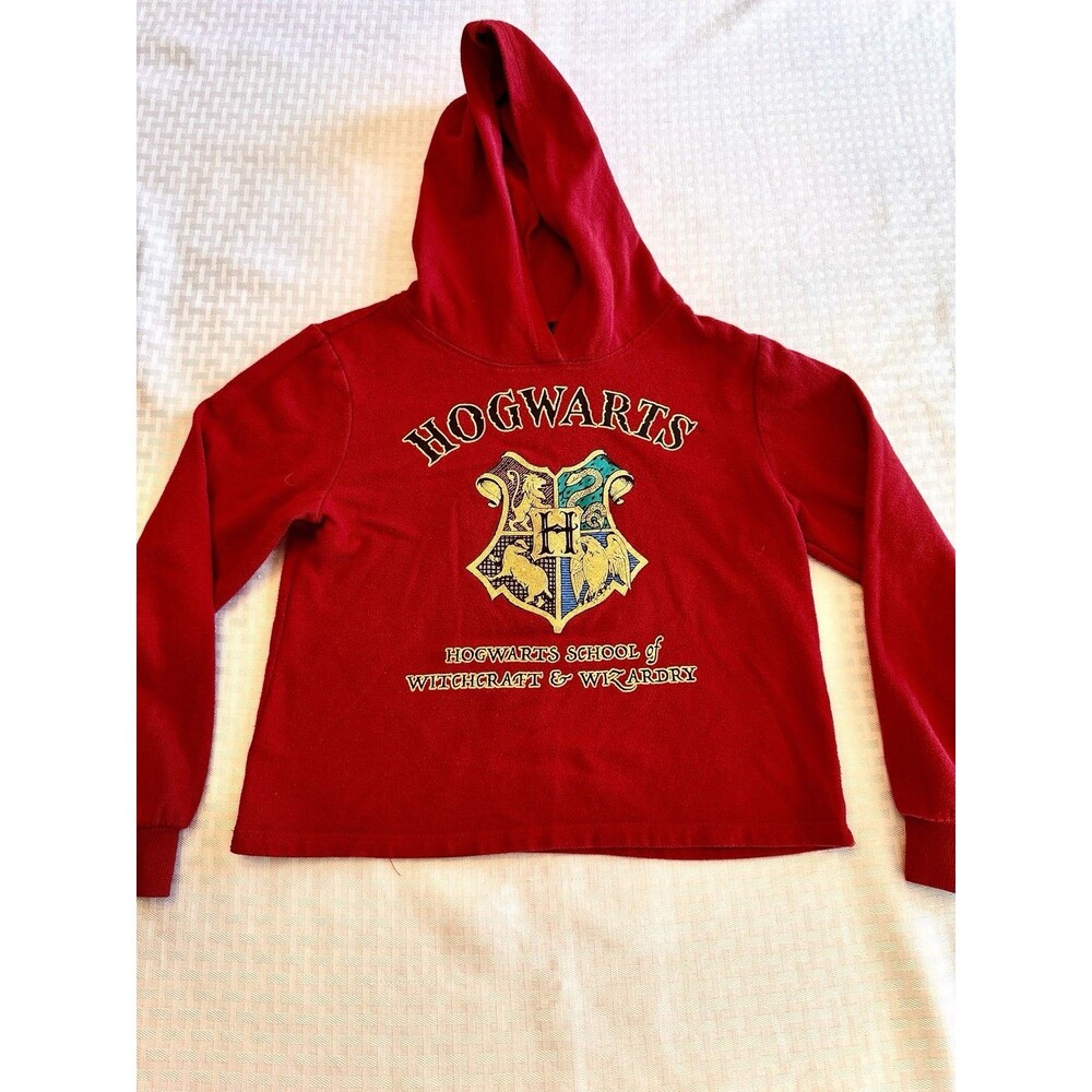 Harry Potter Hogwarts Graphic Hoodie Red Girls Medium 10/12 Wizarding World‎